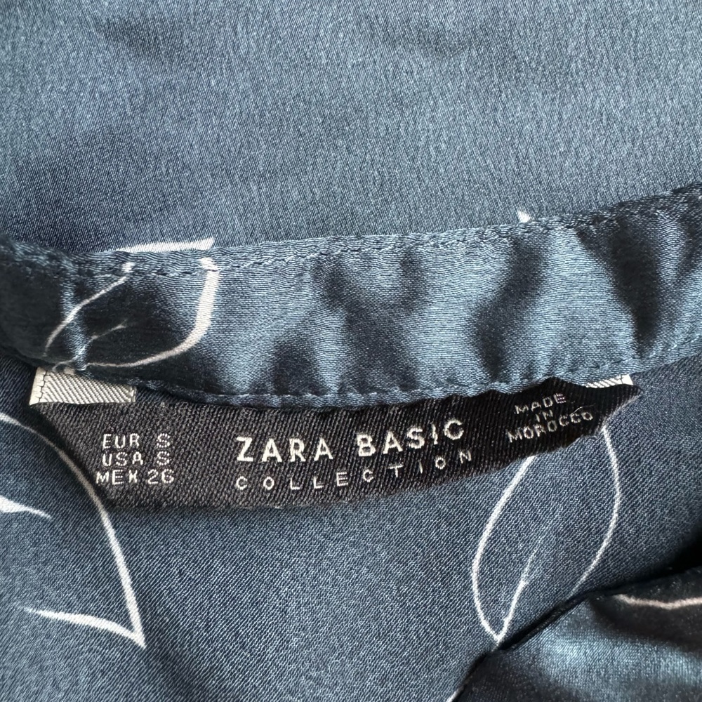 Zara Basic Satin Effect Print Blouse - image 3